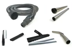 tuyau PVC renforcé avec spirale en acier à ressort, avec manchon pour outils + poignée + tube + kit de buses, compatible avec Metabo SHR 2050 M