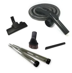 PVC fabric hose with spring steel + tube + floor nozzle + crevice nozzle + upholstery brush, suitable for Nilfisk-Alto Buddy 15
