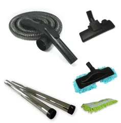 tuyau PVC renforcé avec spirale en acier à ressort + tube + brosse pour sol + brosse mop + 1 housse de rechange, compatible avec Nilfisk-Alto Buddy 15